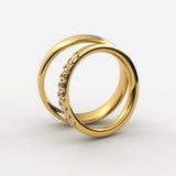 Guld vielsesringe - pavé diamanter – EG14