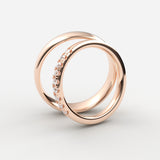 Rosaguld vielsesringe - pavé diamanter – EG14