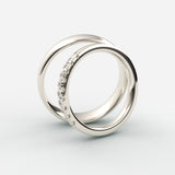 Vielsesringe i hvidguld - pavé-diamanter – EG14