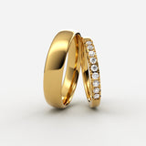 Vielsesringe i guld med fuld række pavé-diamanter – EG14