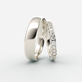 Vielsesringe i hvidguld - pavé-diamanter – EG14