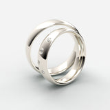 Vielsesringe i poleret hvidguld med 5 faldende diamanter – EG16