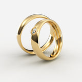 Vielsesringe i guld med fattet solitaire diamant – EG18