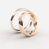 Vielsesringe i rosaguld med besat solitaire diamant – EG18