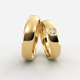 Vielsesringe i guld med fattet solitaire diamant – EG18