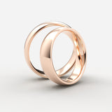 Klassiske vielsesringe i rosaguld uden diamanter – EG23
