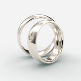 Hvidgulds vielsesringe med hjerteformet diamantdesign – EG27