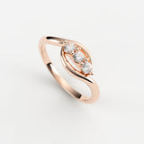 Mynt Diamant Ring Ring Nobilis Smykker Rosa Guld