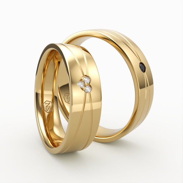 Vielsesringe med Diamant- og Safirdetaljer - EG 43