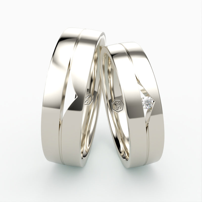 Vielsesringe i guld med diamanter og safirer - EG 61