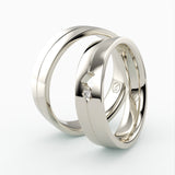 Romantiske Vielsesringe med Hjerte & Diamant Detalje - EG 60