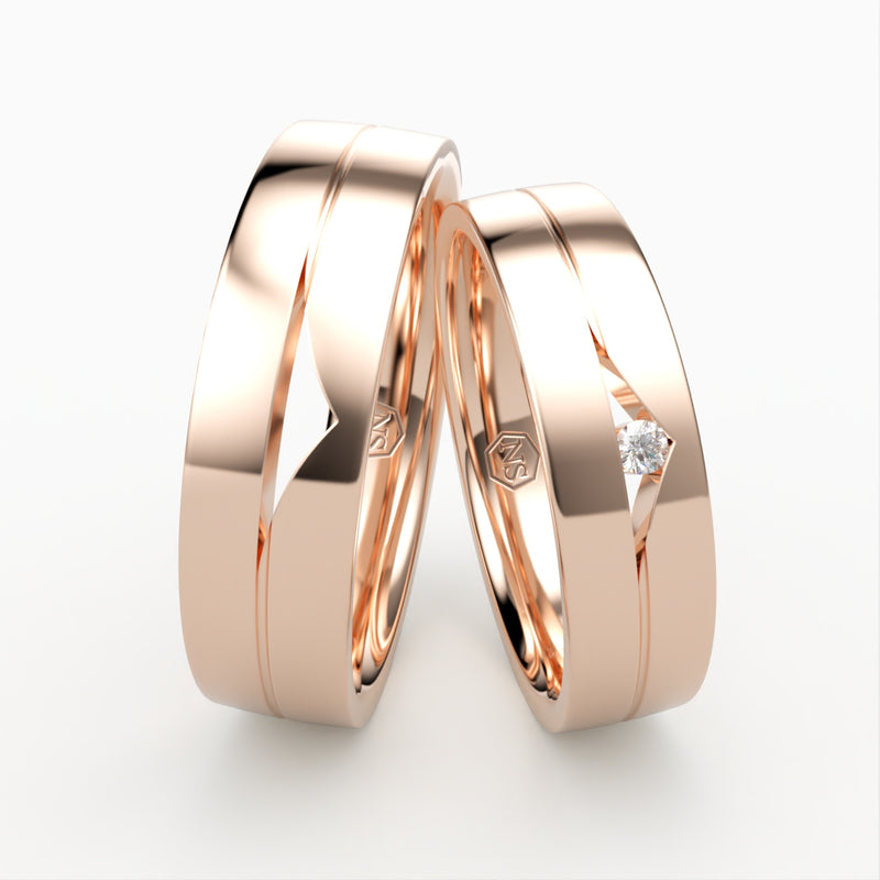Vielsesringe i guld med diamanter og safirer - EG 61