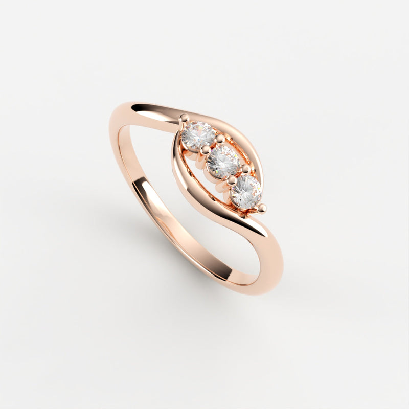Mynt Diamant Ring Ring Nobilis Smykker Rosa Guld 
